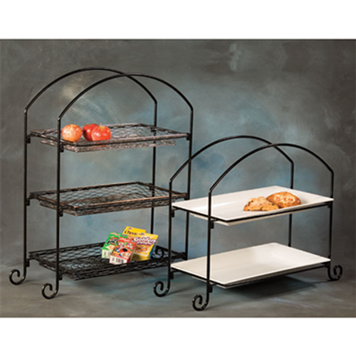 American Metalcraft IS13 24.5" L x 12.56" W x 32.38" H Rectangular Black Iron Platter Stand