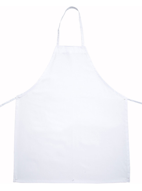 Winco BA-3226WH White Bib Apron - 33"L x 26"W