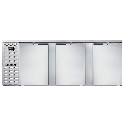 Continental Refrigerator BB90NSS 90"W Solid Door Refrigerated Back Bar Cooler