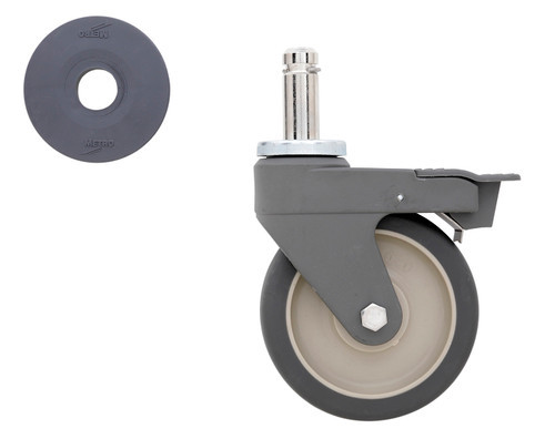 Metro 5Pcb Super Erecta Stem Caster 5" Dia. 1-1/4" Face 300 Lb. Capacity Polyurethane Flat Wheel Tread Polymer Horn