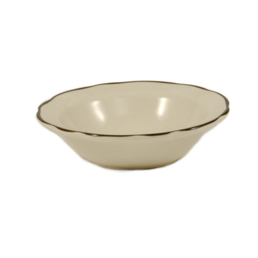 CAC China SC-10B 11 Oz. Black Band and American White Ceramic Round Seville Grapefruit Bowl (3 Dozen Per Case)