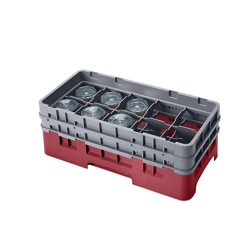 Cambro 10HS434416 Camrack Glass Rack With (2) Soft Gray Extenders - 4 Cases