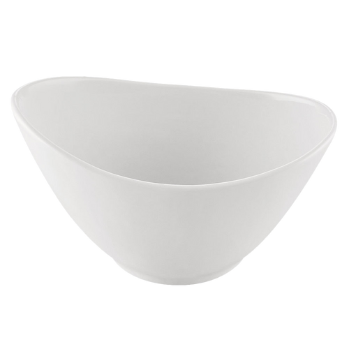 CAC China MX-OV10 48 Oz. Super White Porcelain Oval Super Bowl Salad Bowl (1 Dozen)