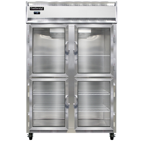 Continental Refrigerator 2FNGDHD 52" W Two-Section Glass Door Freezer - 115 Volts
