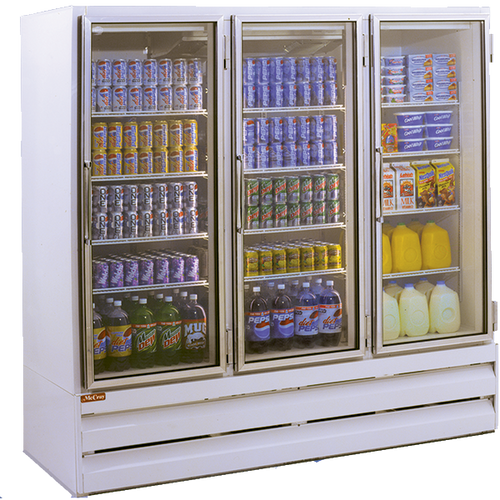 Howard McCray GR75BM-B 78" W Three-Section Glass Door Refrigerator Merchandiser