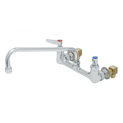 T&S Brass B-0233 Sink Mixing Faucet 12" swing nozzle wall mounted 8" centers