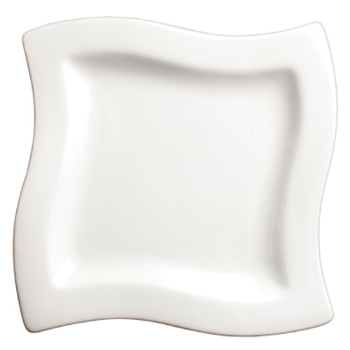 Winco WDP011-101 Porcelain Bright White Square Plate (36 Each Per Case)