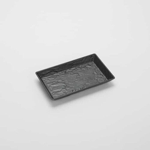 American Metalcraft FSMEL12 Melamine Black Rectangular Tray