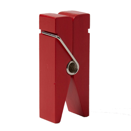 American Metalcraft CPCHR 0.5" W Red Wood Clothespin Card Holder