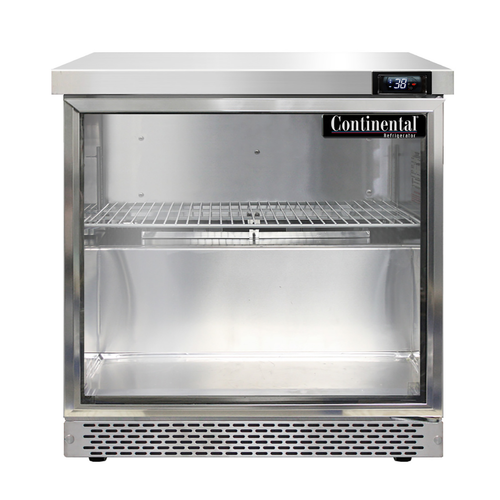 Continental Refrigerator SW32NGD-FB 32"W One-Section Glass Door Work Top Display Refrigerator