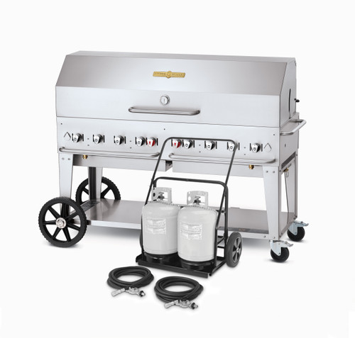 Crown Verity CV-MCC-60-1RDP 69" Cart Grill With Tank Cart - 129,000 BTU