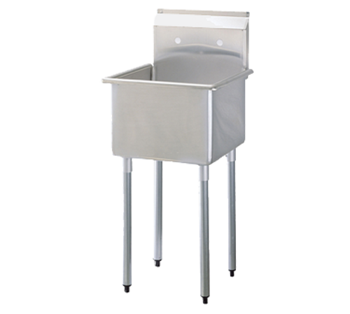 Turbo Air TSA-1-N 12" - 23" 18-Gauge Stainless Steel One Compartment Prep Sink Without Drainboards 13" Deep