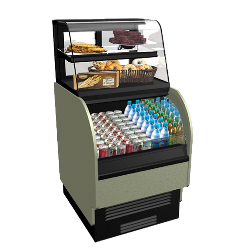 Structural Concepts COU2757R 27.5" W Curved Glass Oasis Service/Self-Service Dual Temp Merchandiser