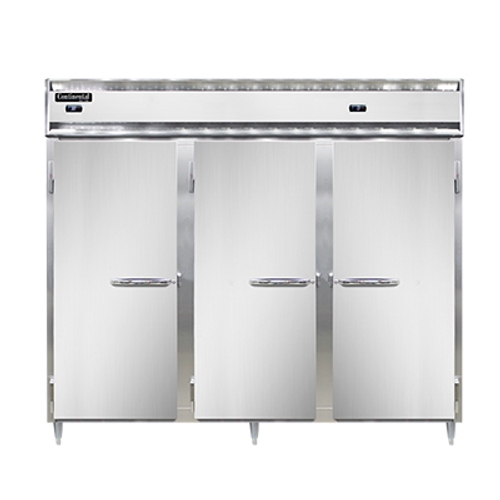 Continental Refrigerator DL3RFFES 85.5" W Three-Section Solid Door Reach-In Designer Line Refrigerator/Freezer