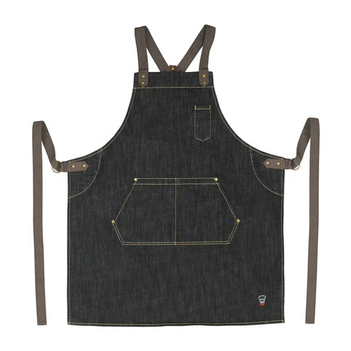 Winco BADN-3126 Blue Downtown Bib Apron - 31-3/4"L x 26-3/4 "W