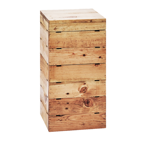 Cal-Mil 3627-99 9"W x 9"D x 18"H Square Wood Madera Crate Riser
