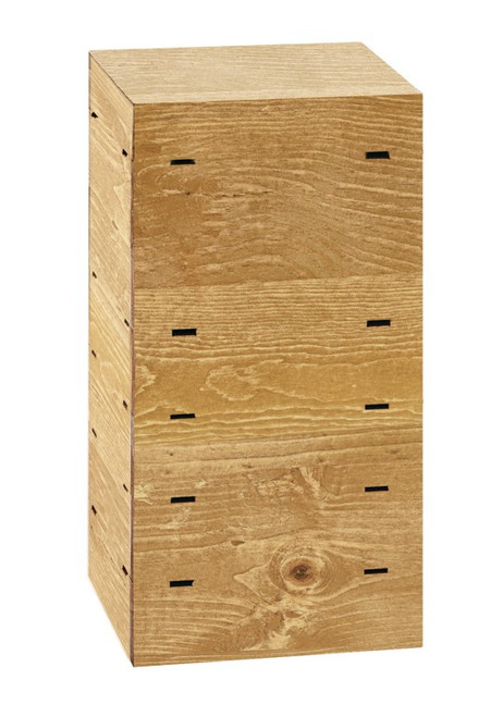 Cal-Mil 3627-99 9"W x 9"D x 18"H Square Wood Madera Crate Riser