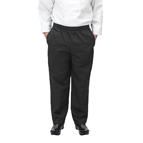 Winco UNF-2KXXL Black Newbury Chef Pants