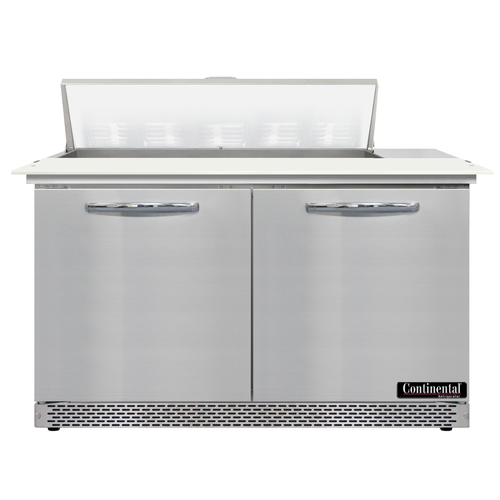 Continental Refrigerator D48N10C-FB 48" W Two-Section Two Door Designer Line Sandwich Unit
