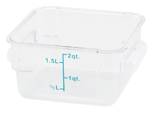 Winco PTSC-2 2Qt. Translucent Square Polypropylene Storage Container