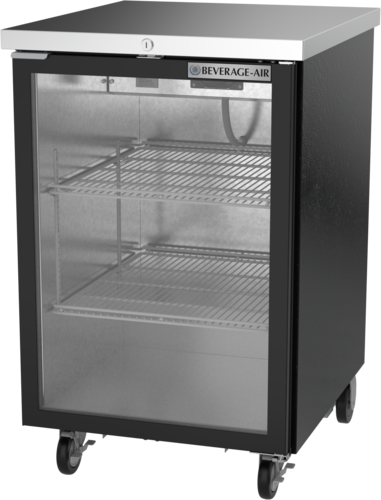 Beverage Air BB24HC-1-FG-B 24"W One-Section Glass Door Refrigerated Food Rated Back Bar Storage Cabinet