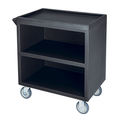 Cambro SC330110 37.5" W x 22" D x 37.25" H Black Polyethylene 3 Solid Shelves Service Cart Pro