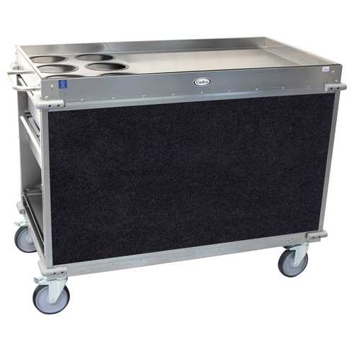 Cadco BC-3-L4 Navy Stainless Steel Large MobileServ Beverage Cart