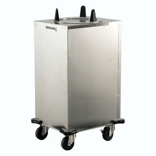 Lakeside 5105 Easy-Glide 5.75" Dia. Round Stainless Steel 1-Tube Mobile Dish Dispenser