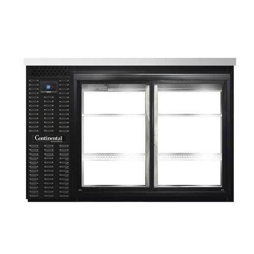 Continental Refrigerator BB50SNSGDPT 50"W Glass Door Refrigerated Back Bar Cooler