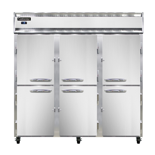 Continental Refrigerator 3FS-HD 78" W Three-Section Solid Door Reach-In Freezer - 115 Volts