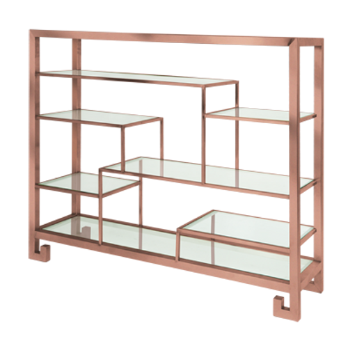 Eastern Tabletop ST1765CP 39-3/4"W x 9-7/8"D x 31-1/2"H Copper 18/10 Stainless Steel Tabletop Display Stand