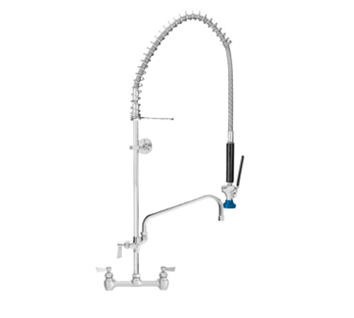 Fisher 53465 8" Adjustable Centers Add-On Faucet With 10" Swing Spout Stainless Steel Wall Mount Pre-Rinse Unit