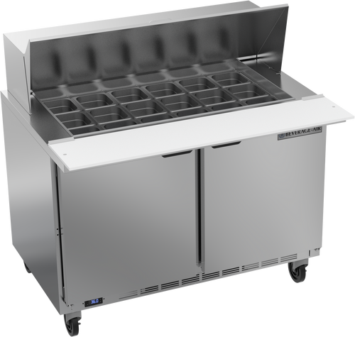Beverage Air SPE48HC-18M 48" W Two-Section Two Door Mega Top Refrigerated Counter