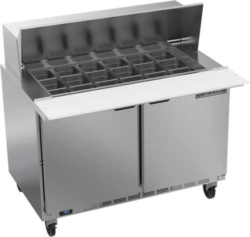 Beverage Air SPE48HC-18M 48" W Two-Section Two Door Mega Top Refrigerated Counter