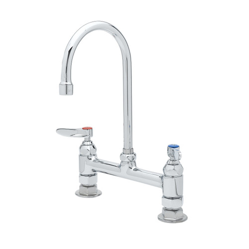 T&S Brass B-0321-NPL Double Pantry Faucet deck mount 8"