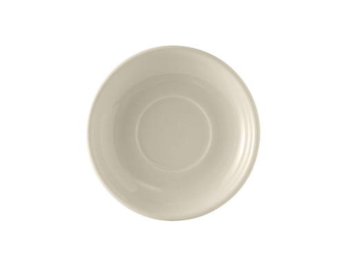 Tuxton BEE-066 6-3/4" Ceramic American White/Eggshell Round Cappuccino Saucer (2 Dozen Per Case)