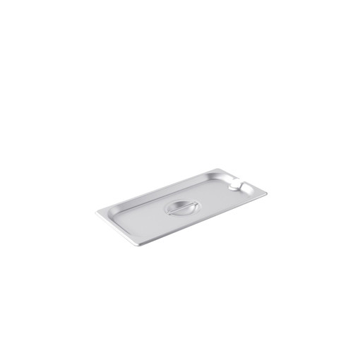 CAC China SPCN-T Stainless Steel 0.33 Size Notched Flat Steam Pan Cover (72 Each Per Case)