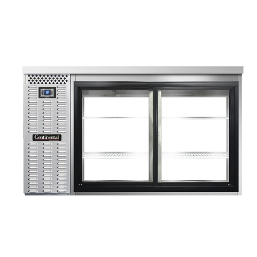 Continental Refrigerator BB59SNSSSGDPT 59"W Glass Door Refrigerated Back Bar Cooler