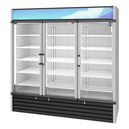 Hoshizaki RM-65-HC 78" W Three-Section Glass Door Refrigerated Merchandiser