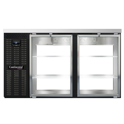 Continental Refrigerator BB59NGDPT 59"W Glass Door Refrigerated Back Bar Cooler