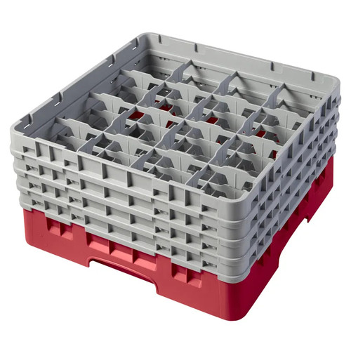 Cambro 16S800163 Camrack Glass Rack With (4) Soft Gray Extenders - 2 Cases