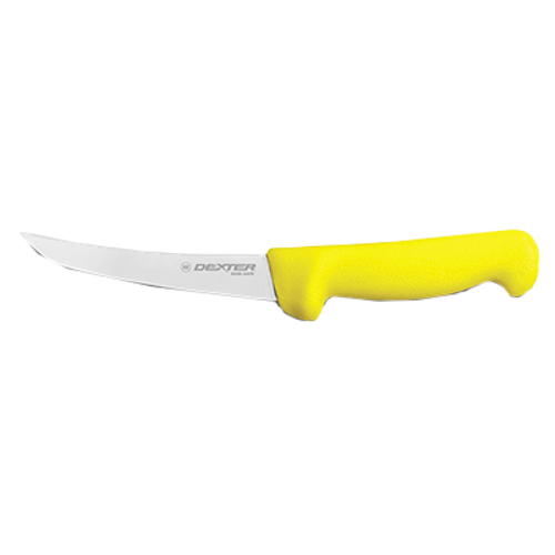 Dexter 3203 5" Bright Yellow Curved Sani-Safe Boning Knife with Polypropylene Handle