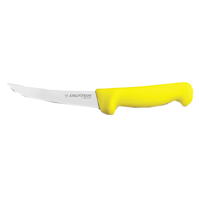 Dexter 3203 5" Bright Yellow Curved Sani-Safe Boning Knife with Polypropylene Handle