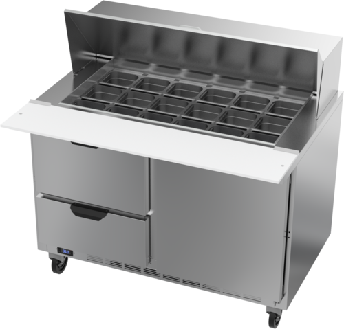 Beverage Air SPED48HC-18M-2 48" W Two-Section One Door Mega Top Refrigerated Counter