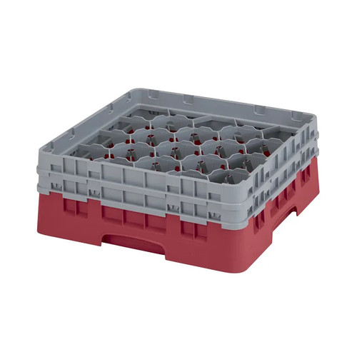 Cambro 20S434416 Camrack Glass Rack With (2) Soft Gray Extenders - 4 Cases