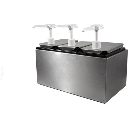 Carlisle 38503 Topping Rail Dispenser 14.44"W x 7.75"D x 12.5"H Triple-Unit Countertop Design