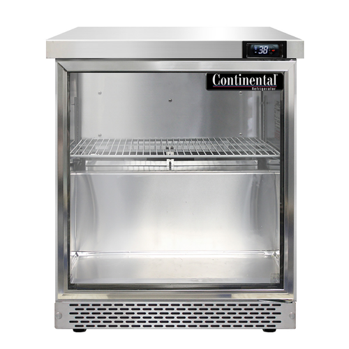 Continental Refrigerator SW27NGD-FB 27.5"W One Door Stainless Steel Work Top Display Refrigerator