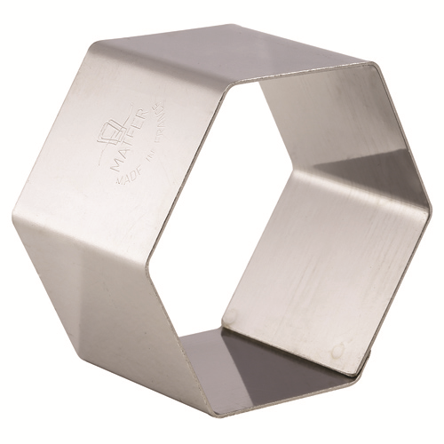 Matfer Bourgeat 376015 2.37"L x 2.37"W x 1.25"H Stainless Steel Hexagon Nonnette Ring - 1 Pack