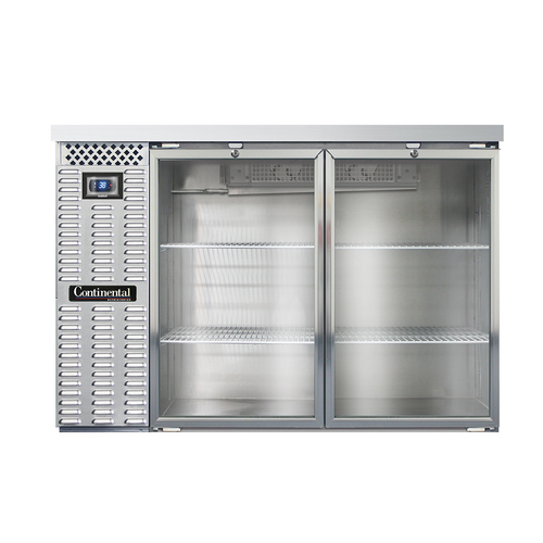 Continental Refrigerator BB50SNSSGD 50"W Glass Door Refrigerated Back Bar Cooler