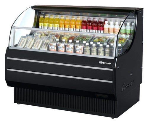 Turbo Air TOM-60SW(B)-N 63.37" W Stainless Steel Slim-Line Horizontal Open Display Merchandiser - 115 Volts